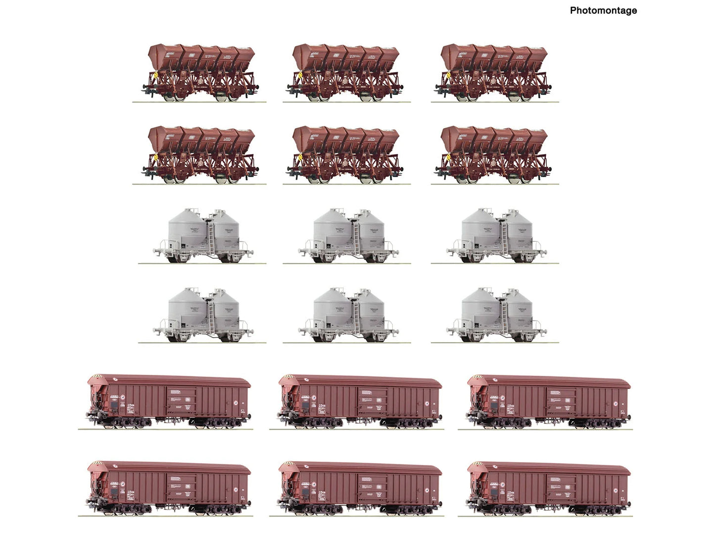 Roco 6600330 Shunting Yard Bulk Wagon Retailer Display Pack (18) HO Gauge