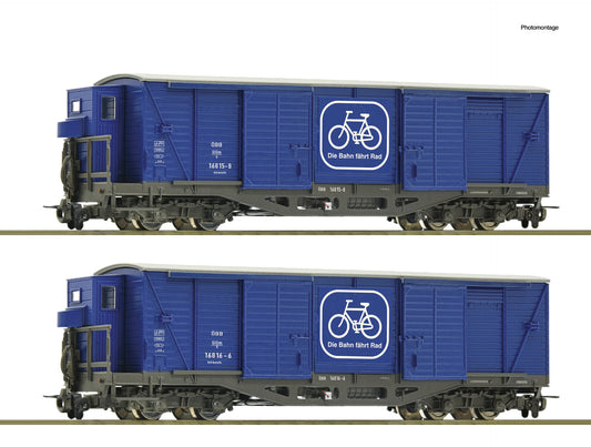 Roco OBB GGmh/s Bicycle Transportation Wagon Set (2) IV HOe Gauge RC6640003