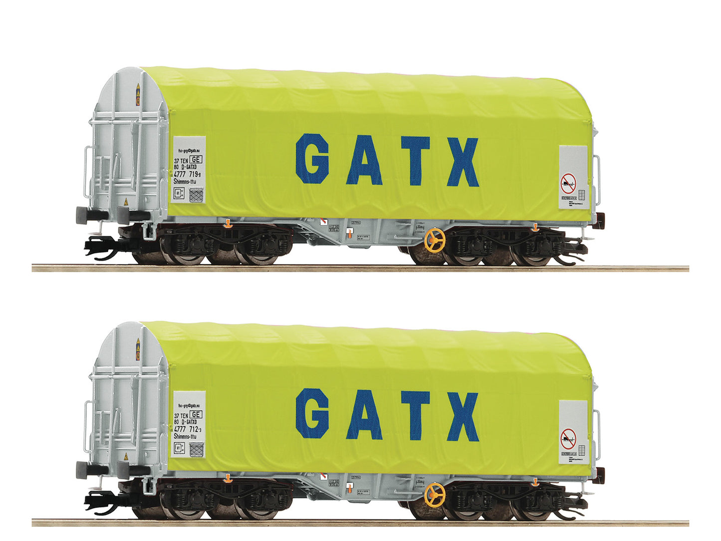 Roco GATX Sliding Tarpaulin Wagon Set (2) VI RC6680011 TT Gauge
