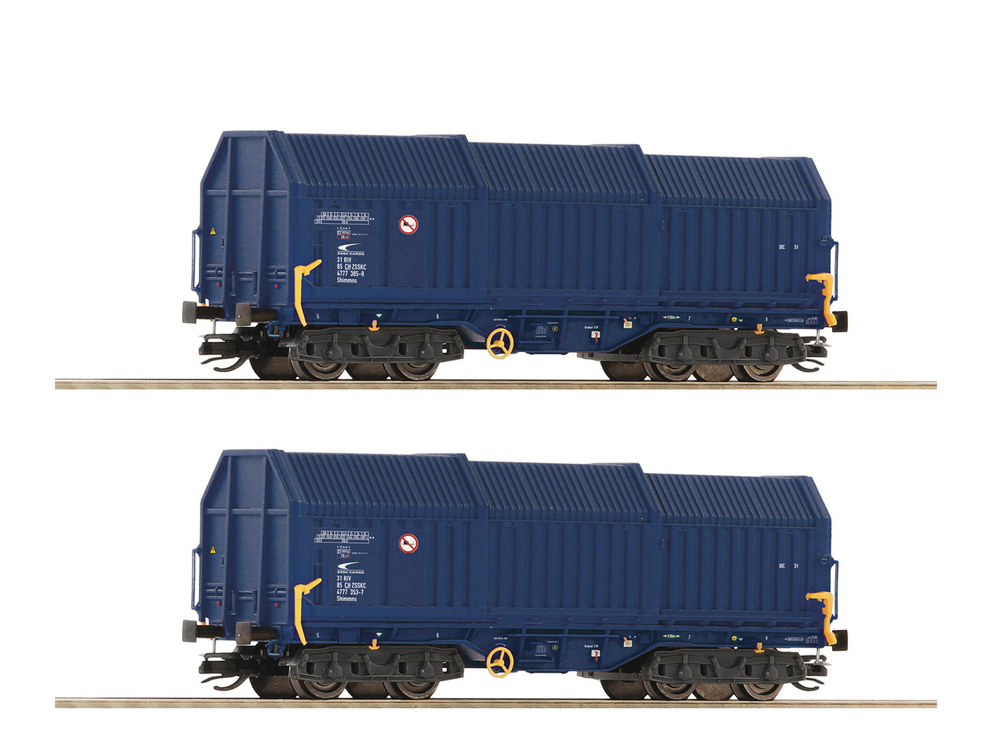 Roco ZSSK Cargo Shimmns Telescopic Hood Wagon Set (2) VI RC6680013 TT Gauge