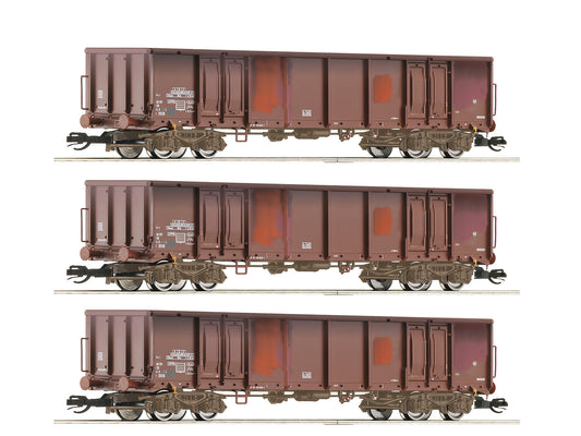 Roco DB Eas Weathered Gondola Set (3) IV RC6680017 TT Gauge
