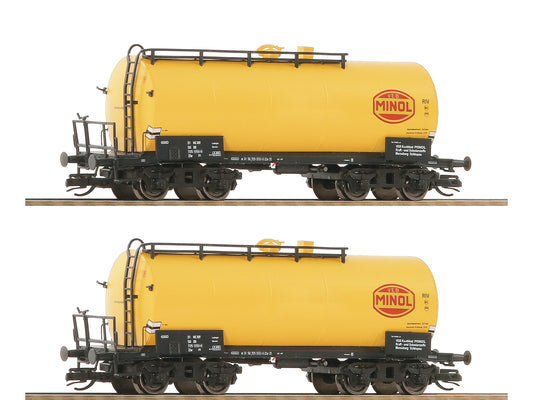 Roco DRG ZZw Minol Bogie Tank Wagon Set (2) IV RC6680019 TT Gauge