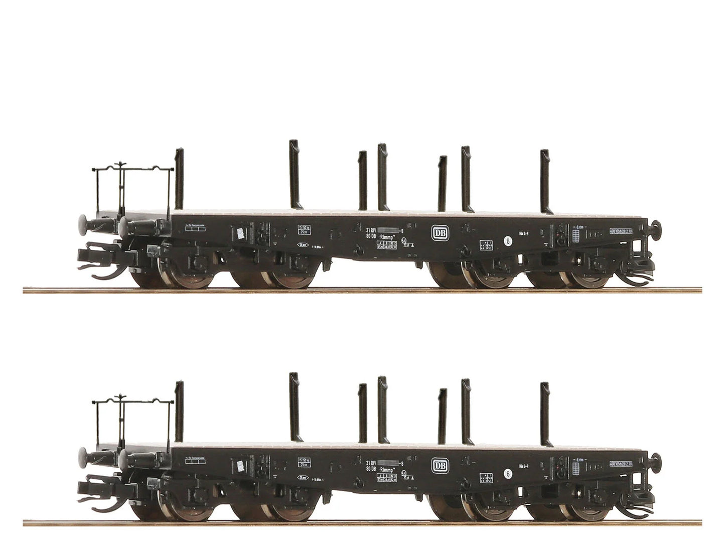 Roco DB Rlmmp Bogie Flat Wagon Set (2) IV RC6680028 TT Gauge
