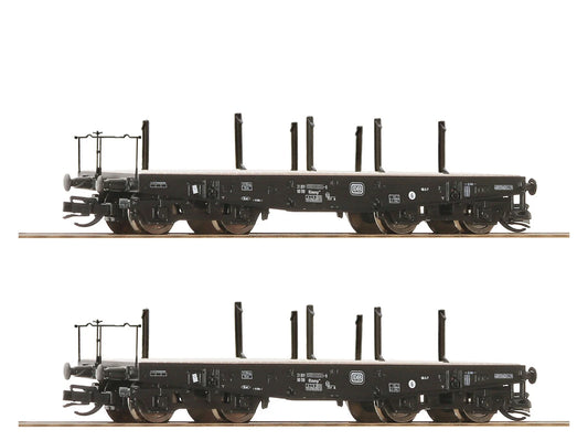 Roco DB Rlmmp Bogie Flat Wagon Set (2) IV RC6680028 TT Gauge