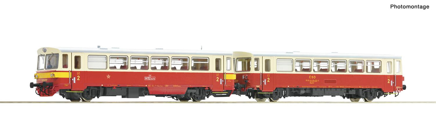 Roco 70374  CSD M152.0 Diesel Railcar & Trailer IV HO