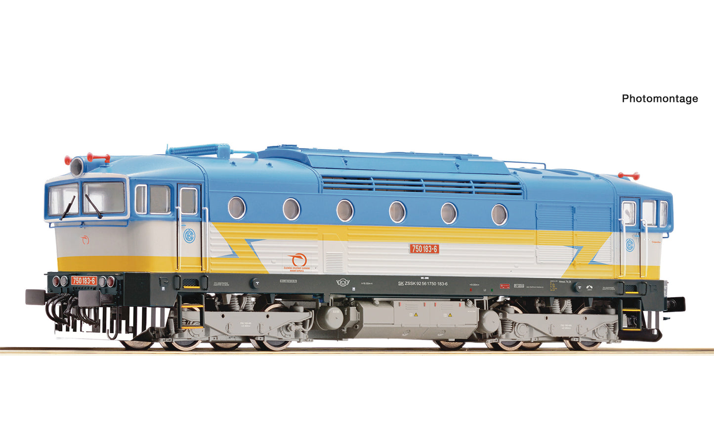 Roco ZSSK Rh750 183-6 Diesel Locomotive VI (DCC-Sound) RC7310056 HO Gauge