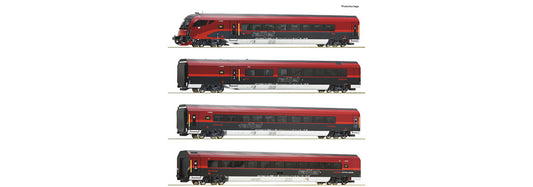 Roco OBB Railjet Coach Set (4) VI RC74037 HO Gauge