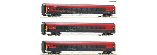 Roco OBB Railjet Coach Set (3) VI (DCC-Fitted) RC74041 HO Gauge