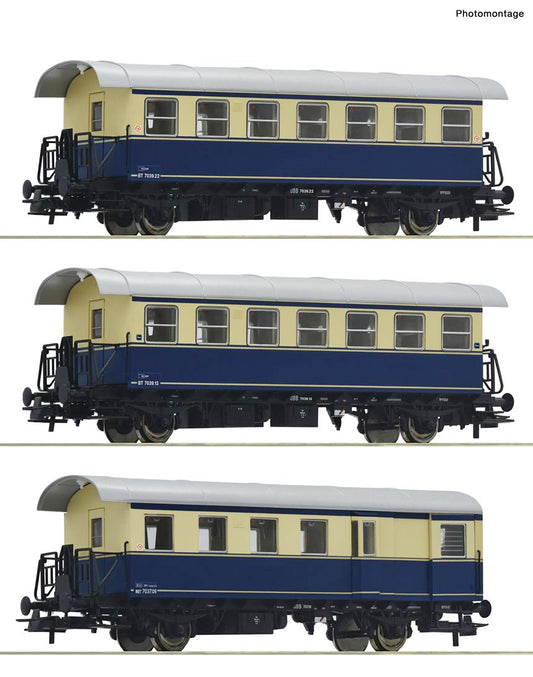 Roco 74192  OBB Ribbed Wagon Set (3) IV HO