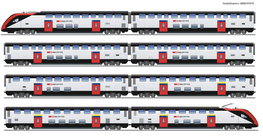 Roco SBB RABe502 8 Car Bi-Level EMU VI HO Gauge RC7700007