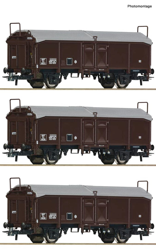 Roco 77020  SNCF Sliding Roof Wagon Set (3) III HO