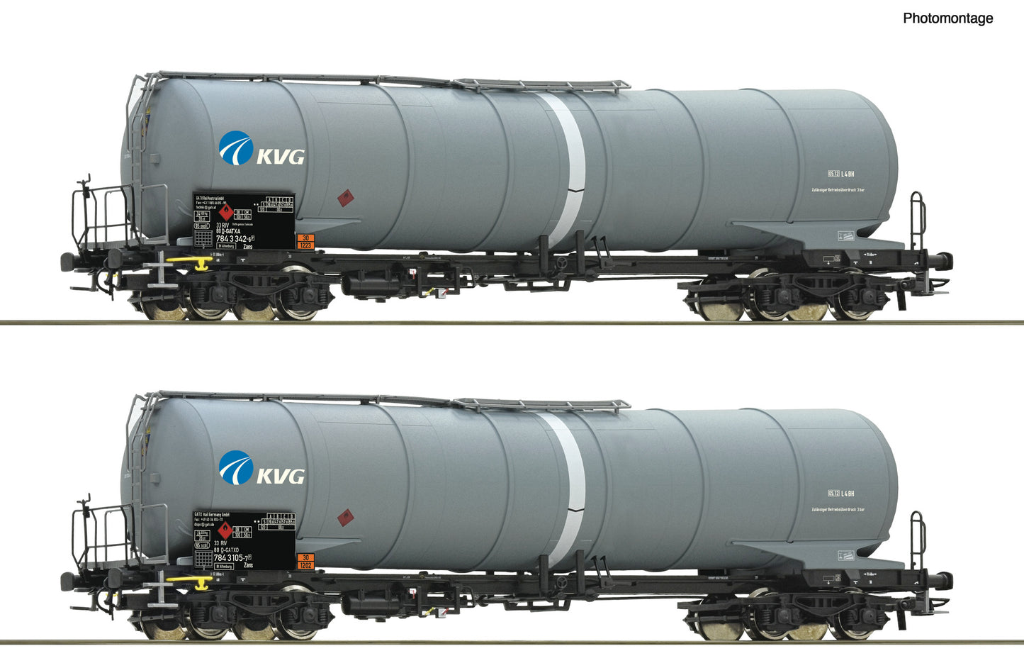 Roco GATX/KVG Zans Bogie Tank Wagon Set (2) VI HO Gauge RC77463