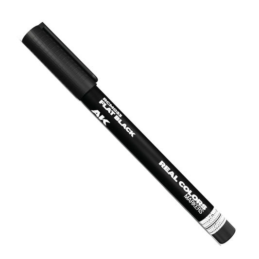 AK Interactive Flat Black Real Colours Acrylic Paint Marker RCM033