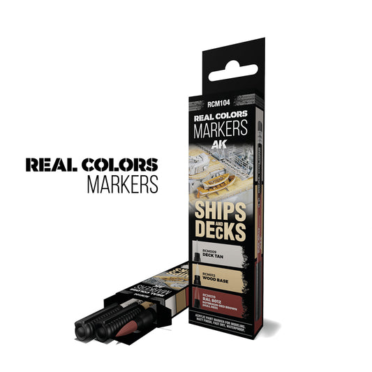 AK Interactive Real Colours Markers - Ships & Decks - Set of 3 RCM104