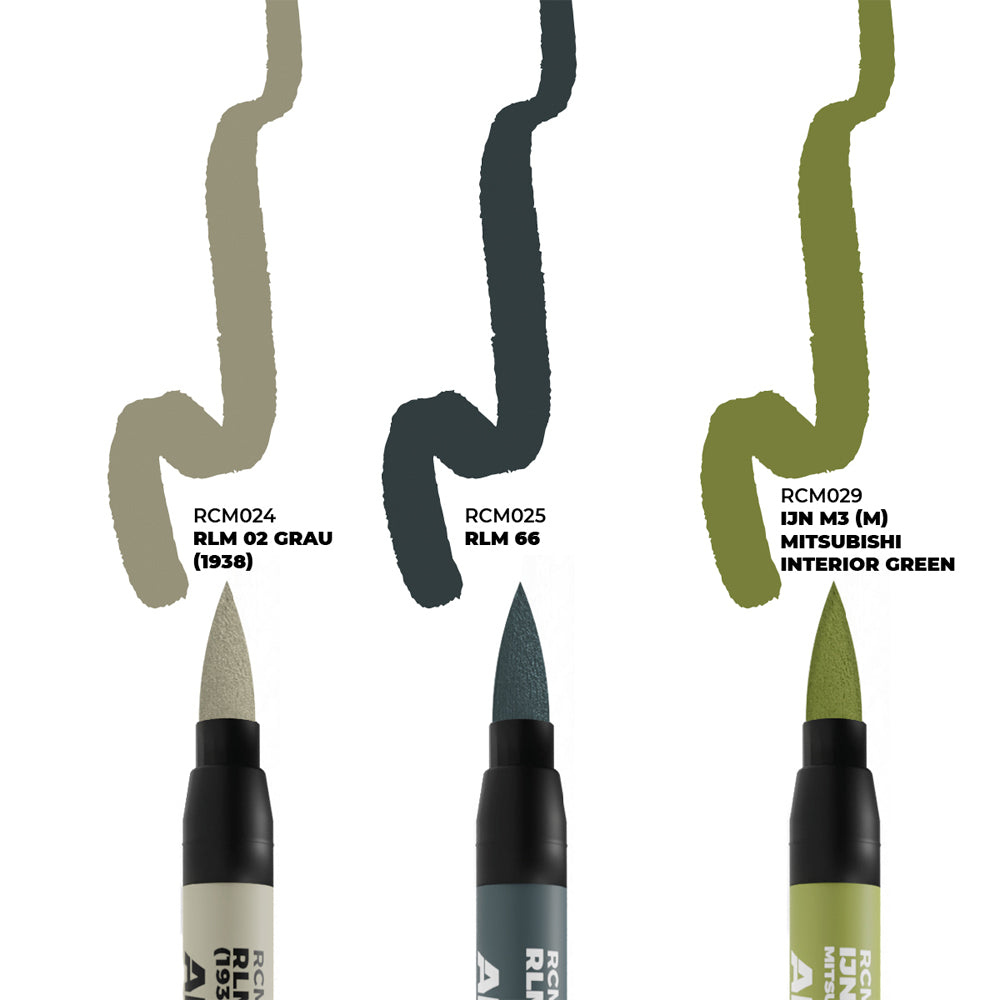 AK Interactive Real Colours Markers - WWII Axis Aircraft Cockpits - 3 Set RCM110