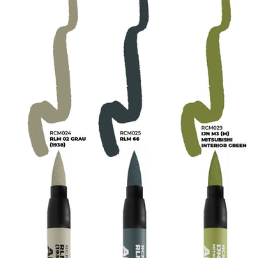 AK Interactive Real Colours Markers - WWII Axis Aircraft Cockpits - 3 Set RCM110