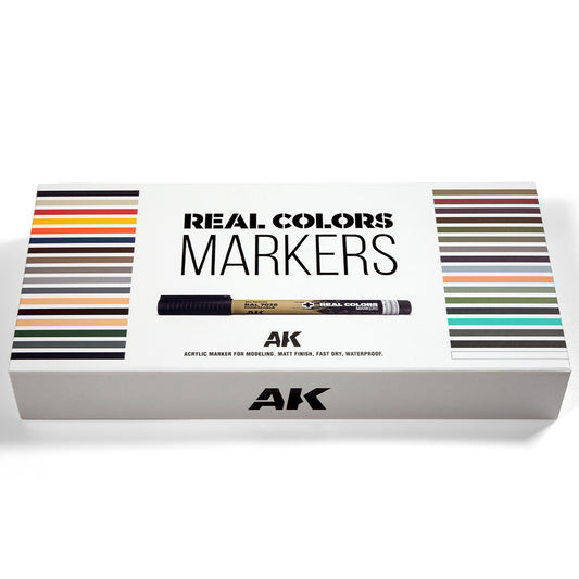 AK Interactive Real Colours Markers Deluxe Case - Full 34 Colour Set RCM150