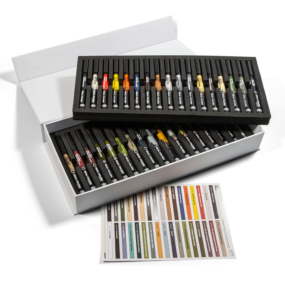 AK Interactive Real Colours Markers Deluxe Case - Full 34 Colour Set RCM150