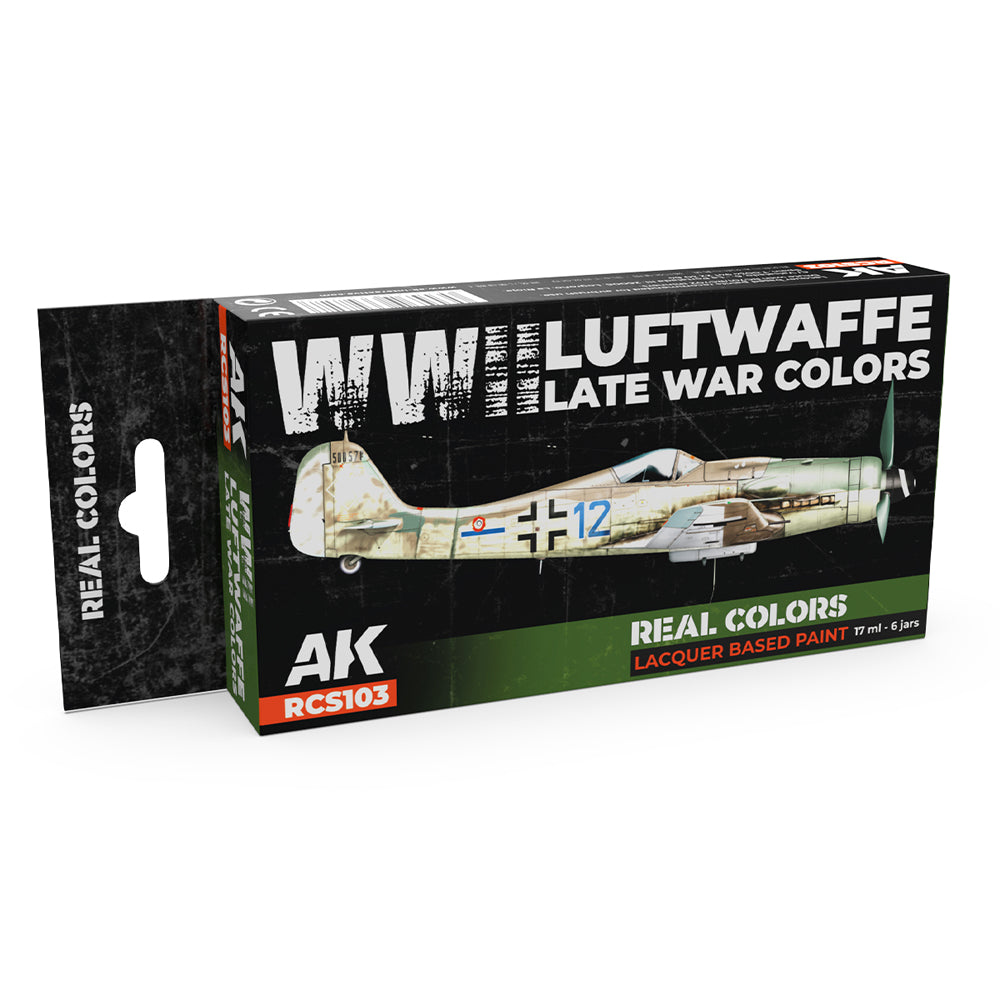 AK Interactive RCS103 WWII Luftwaffe Late War Colours Lacquer-Based Paint Set