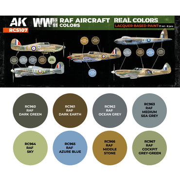 AK Interactive RCS107 WWII RAF Aircraft Colours Lacquer-Based Paint Set