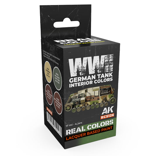 AK Interactive RCS126 WWII German Tank Interior Colours Lacquer-Based Paint Set