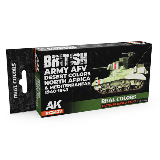 AK Interactive RCS127 British AFV Desert Colours 1940-43 Lacquer-Based Paint Set
