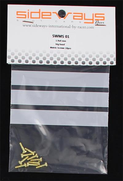 Sideways SWMS-01 Metric Screws 9x8mm (10) for Body with Small Hole 1:32