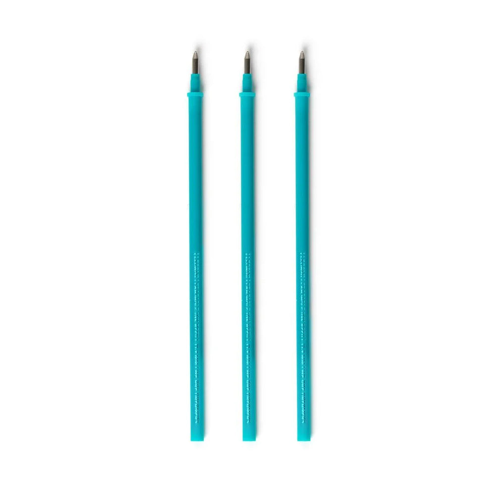 Legami Erasable Pen Refill - Turquoise Ink - 3-Pack