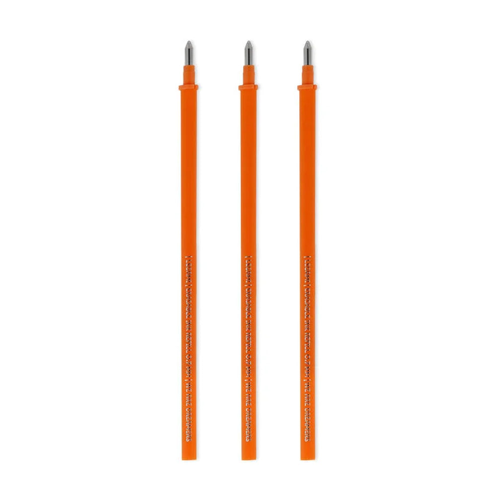 Legami Erasable Pen Refill - Orange Ink - 3-Pack