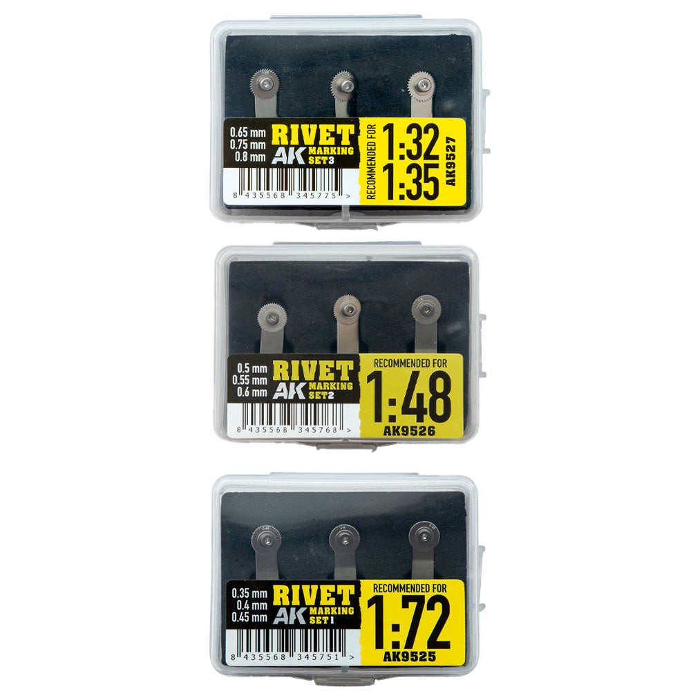 AK Interactive Rivet Marking Set - Complete Multi-Scale 1:32-1:72 Bundle