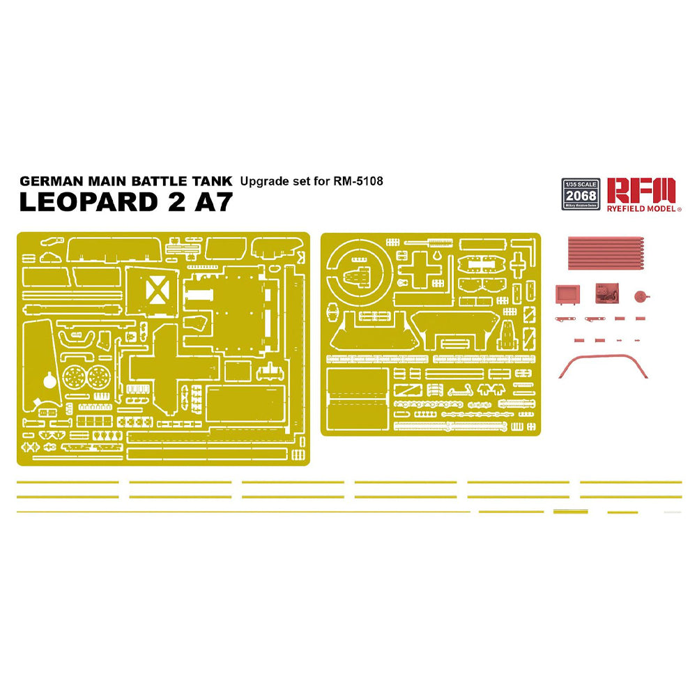 Ryefield Models 2068 Leopard 2 A7 Upgrade Set Etch & Parts for RM5108 Model Kit