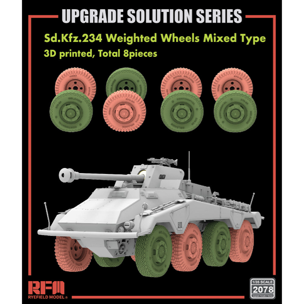 Ryefield Models 2078 Sd.Kfz.234 Weighted Wheels Mixed Type 1:35 Model Kit