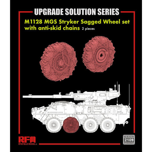 Ryefield 2109 3D Printed Sagged Wheel Set for Ryefield 5148 M1128 MGS Stryker