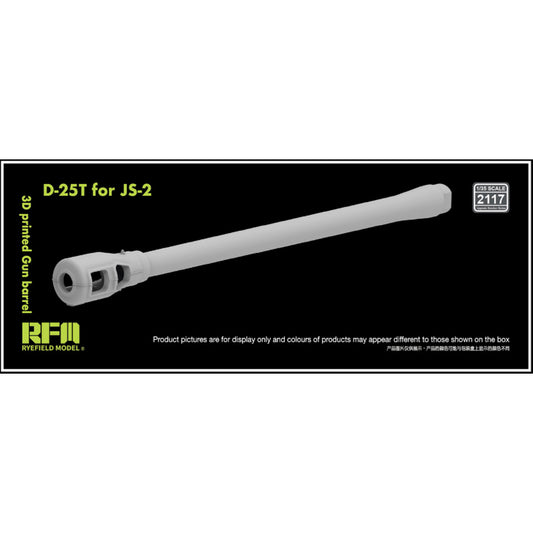 Ryefield Models 2117 3D-Printed Gun Barrel D-25T for JS-2 (RM5160) 1:35 Part