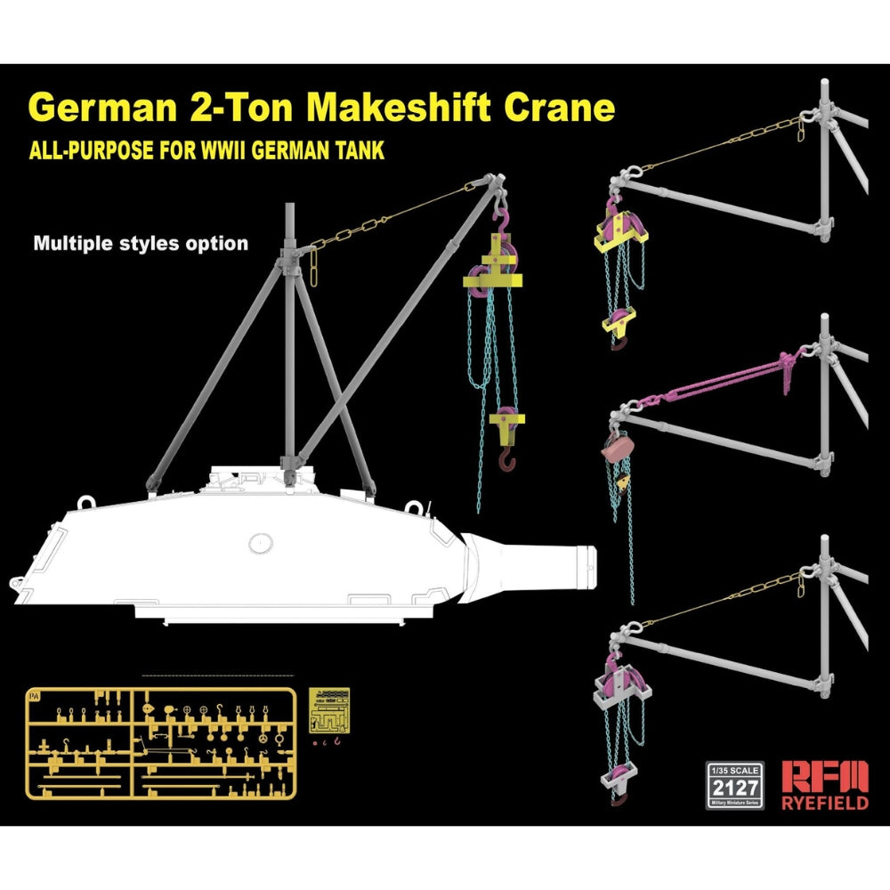 Ryefield 2127 German 2-Ton Makeshift WWII Makeshift Crane for Tanks
