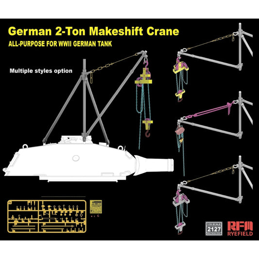 Ryefield 2127 German 2-Ton Makeshift WWII Makeshift Crane for Tanks