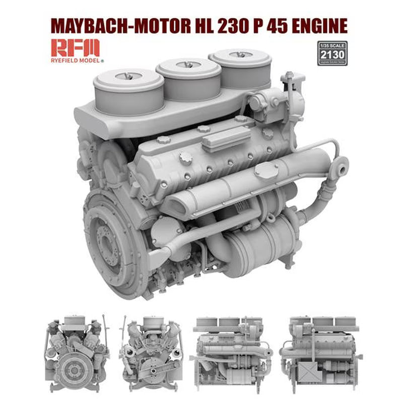 Ryefield 2130 Maybach-Motor HL230P 45 Engine 1:35 Model Kit