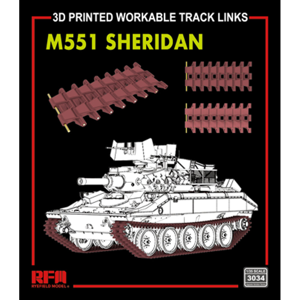 Ryefield 3034 M551 Sheridan Tank Workable Track Links for RM5142 1:35 Model Kit