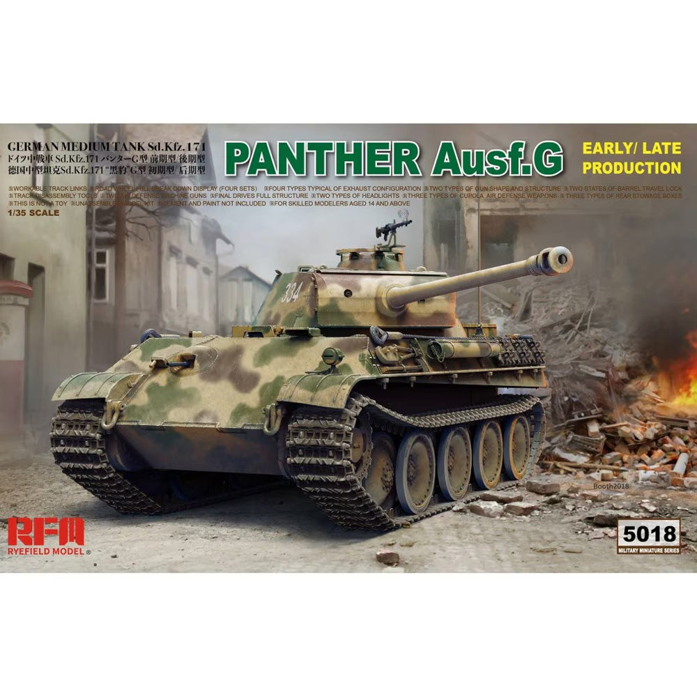 Ryefield 5018 Panther Ausf.G Early/Late Sd.Kfz.171 1:35 Model Kit