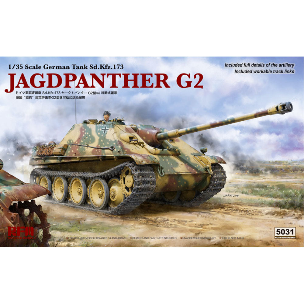 Ryefield Models 5031 Sd.Kfz.173 Jagdpanther G2 1:35 Plastic Tank Model Kit