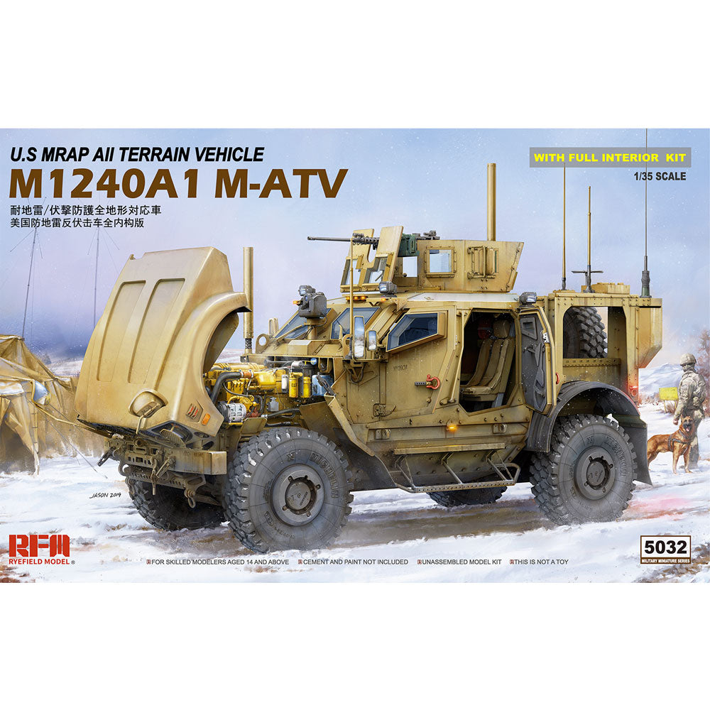 Ryefield Models 5032 US MRAP M1240A1 With Full Interior 1:35 Plastic Model Kit