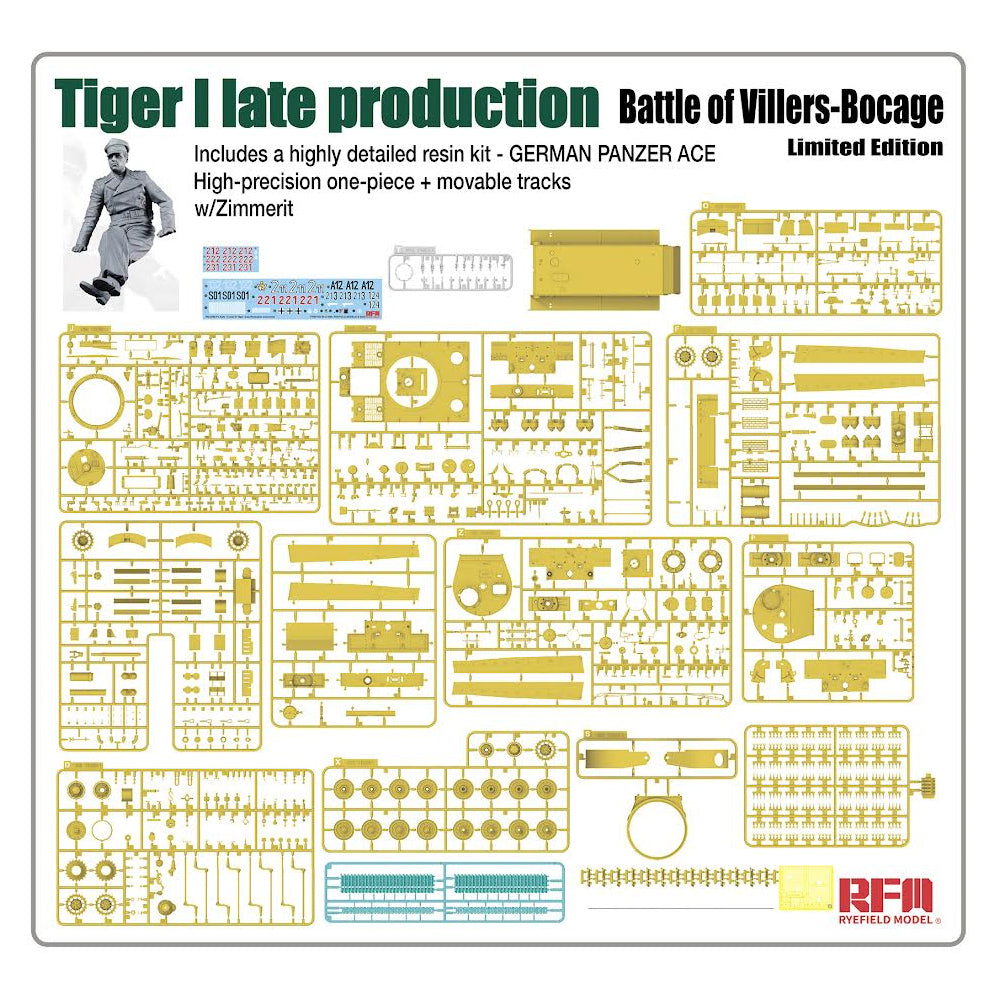 Ryefield Models 5101 Tiger I Late Prod. Limited Edition w/Figure 1:35 Model Kit