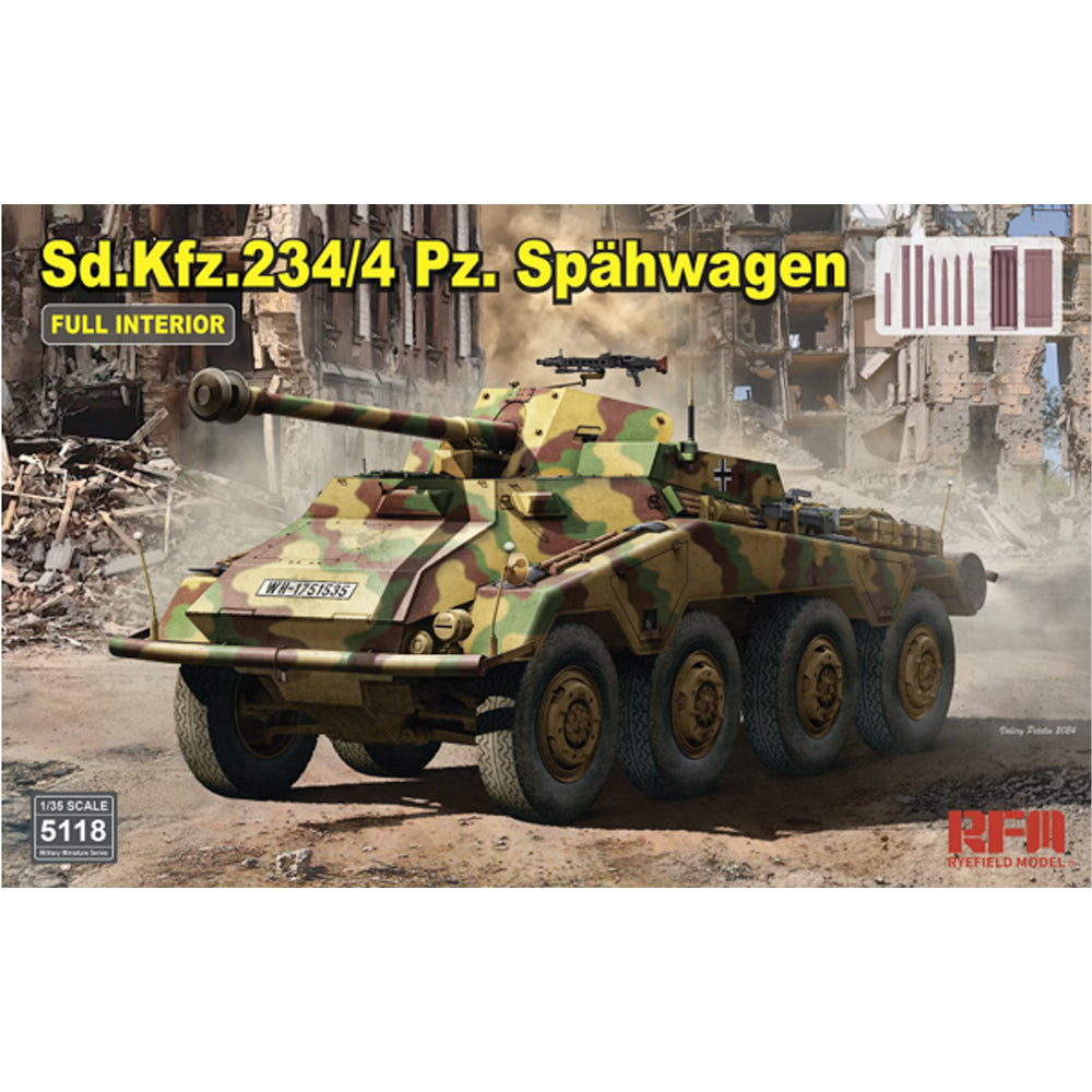 Ryefield Models 5118 Sd.Kfz.234/4 Pz. Spahwagen w/Full Interior 1:35 Model Kit