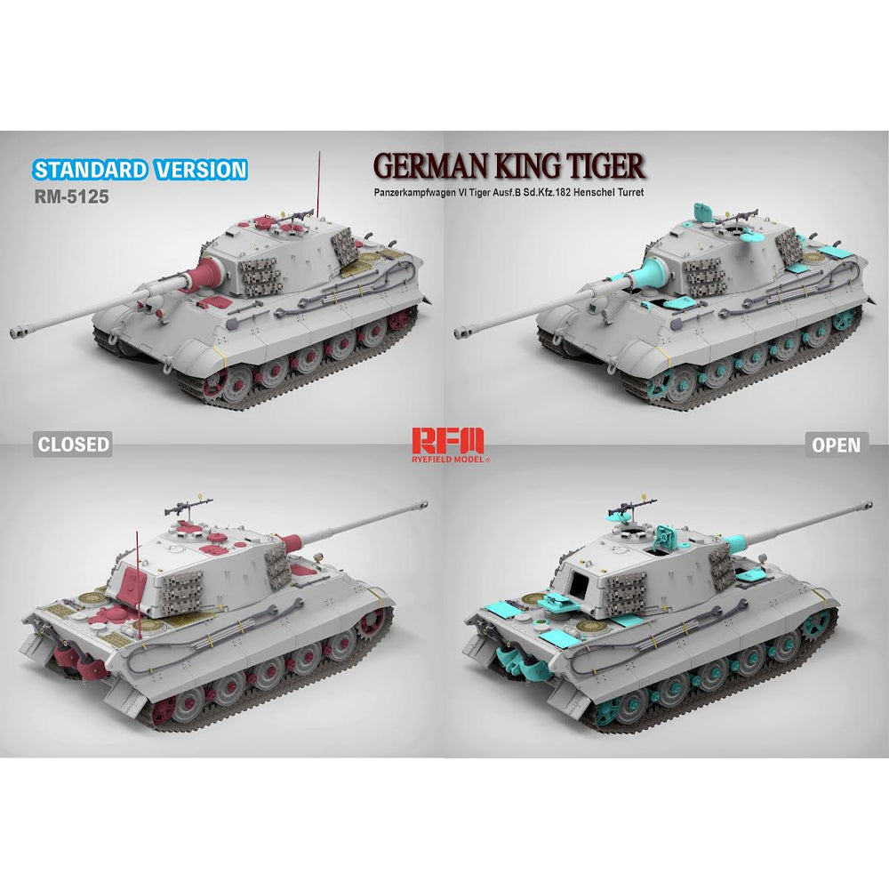 Ryefield 5125CR Sd.Kfz.182 Ausf.B King Tiger (Henschel) Standard 1:35 Model Kit