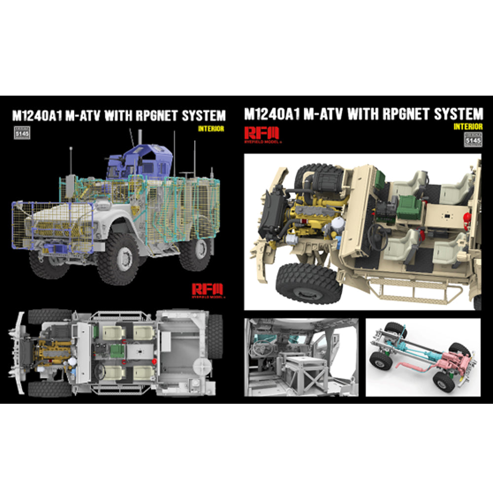 Ryefield 5145 M1240A1 MATV w/RPG Net System & Full Interior 1:35 Model ...