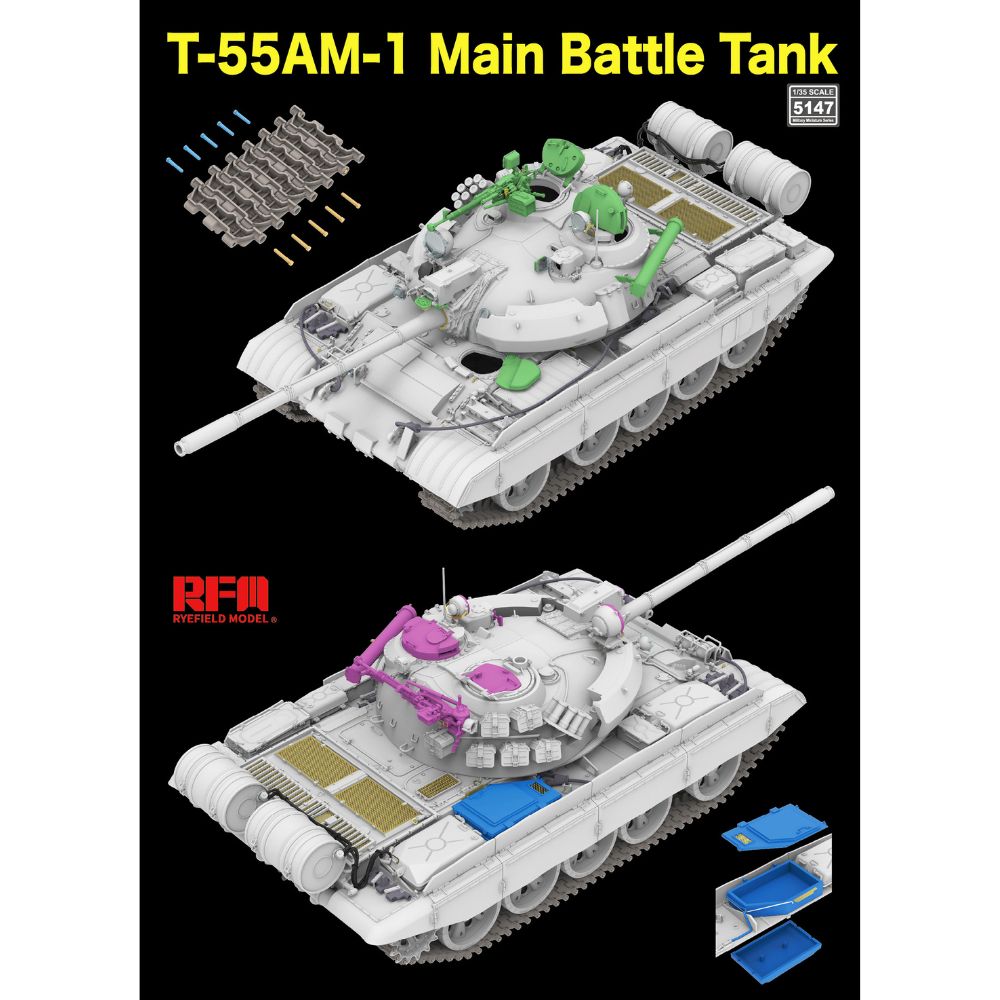 Ryefield 5147 T-55AM-1 Main Battle Tank 1:35 Model Kit