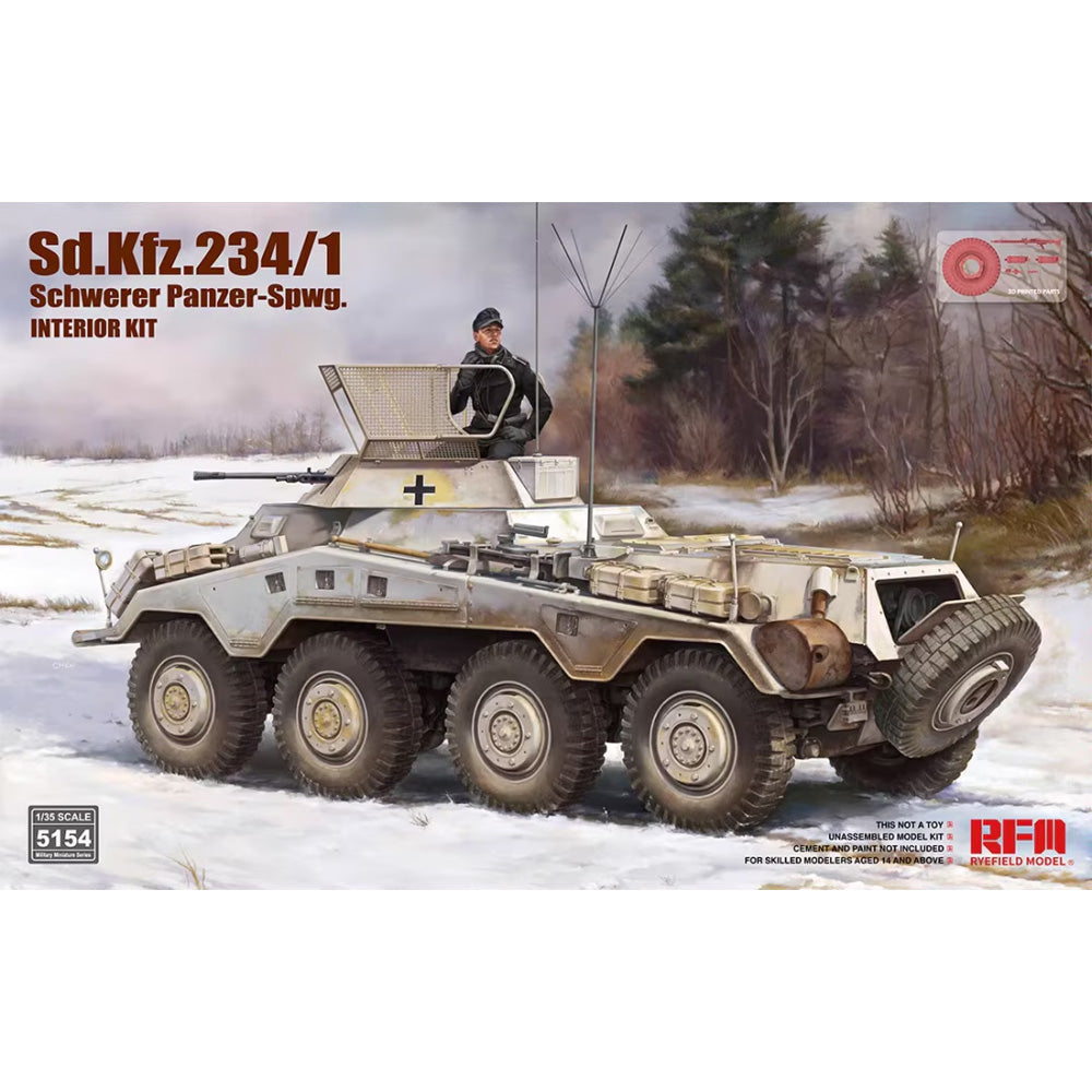 Ryefield Models 5154 Sd.Kfz.234/1 Schwerer Panzer-Spwg. Interior 1:35 Model Kit