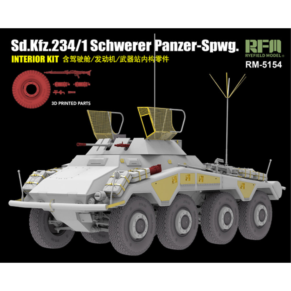 Ryefield Models 5154 Sd.Kfz.234/1 Schwerer Panzer-Spwg. Interior 1:35 Model Kit