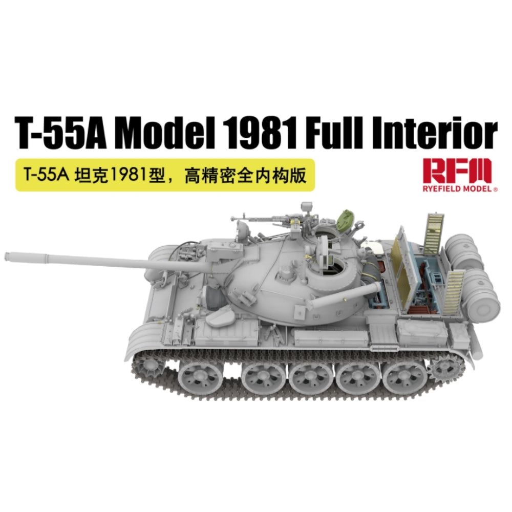 Ryefield Models 5155 T-55A Model 1981 Full Interior Tank 1:35 Model Kit