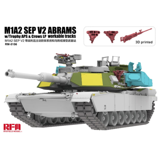 Ryefield Models 5156 M1A2 SEP V2 ABRAMS w/Trophy APS & Crows Tank 1:35 Model Kit